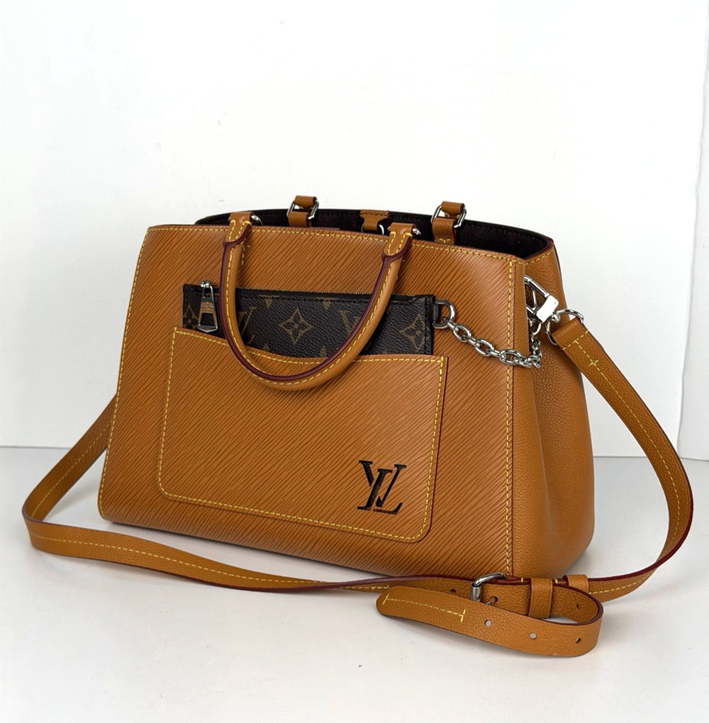 Louis Vuitton Marelle MM Tote Shoulder Handbag in Honey-Gold Epi Leather NFC D4